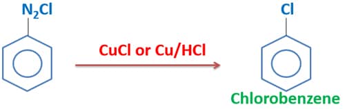 Benzenediazonium chloride and CuCl reaction